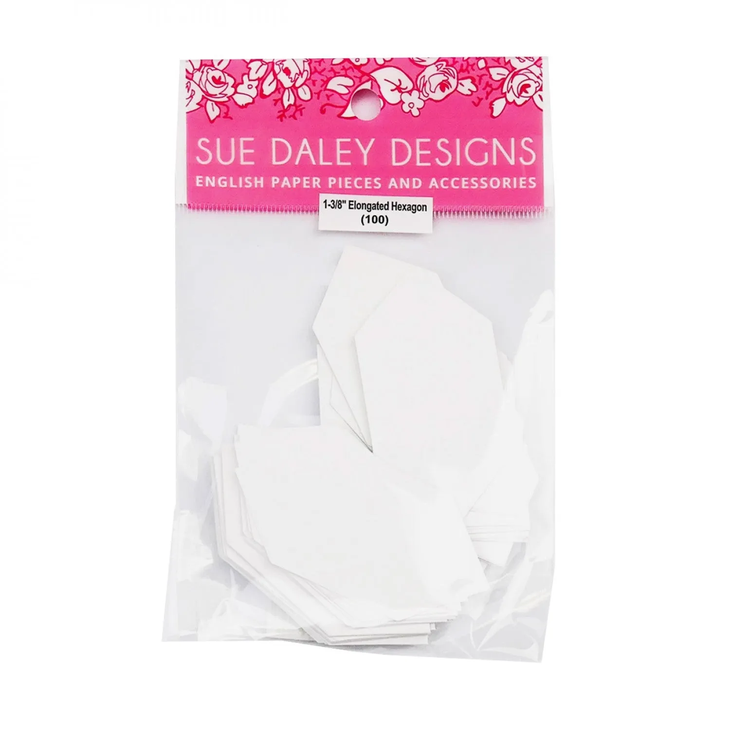 1- 3/8 inch Elongated Hexagon Papers - Sue Daley