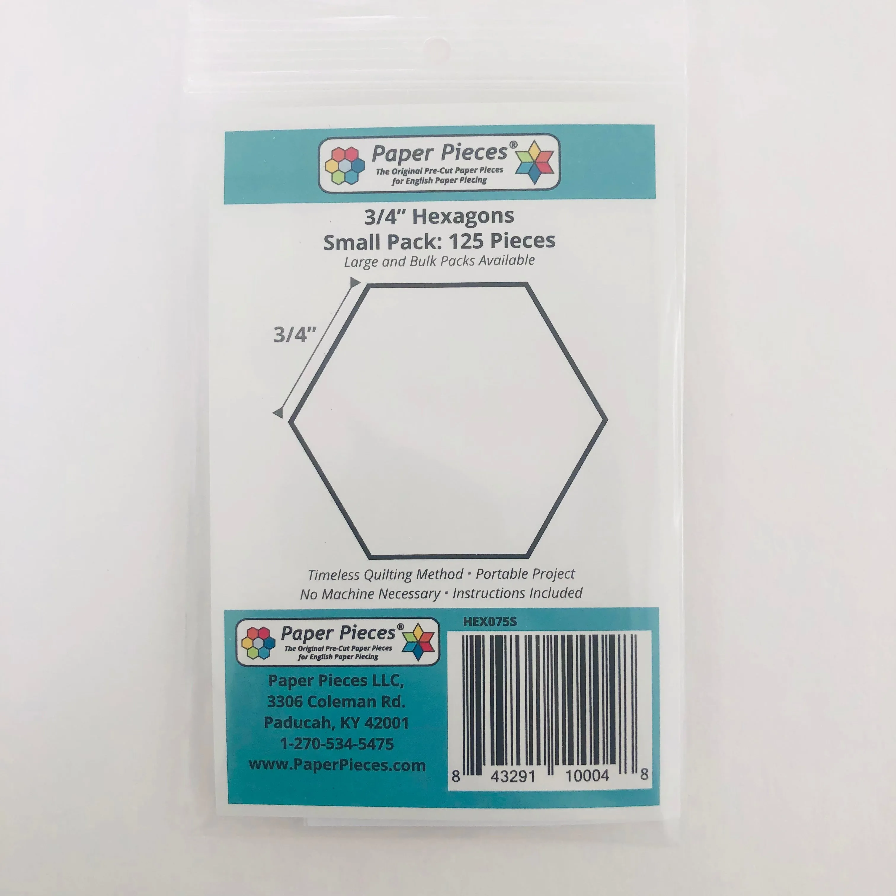 3/4 inch Hexagon English Paper Piecing Papers - Paper Pieces
