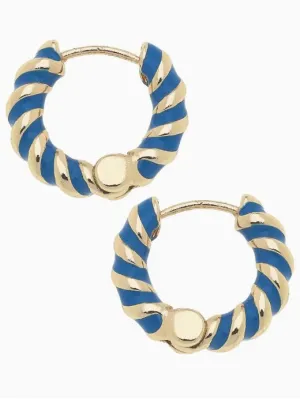 Amber Twisted Huggie Hoops