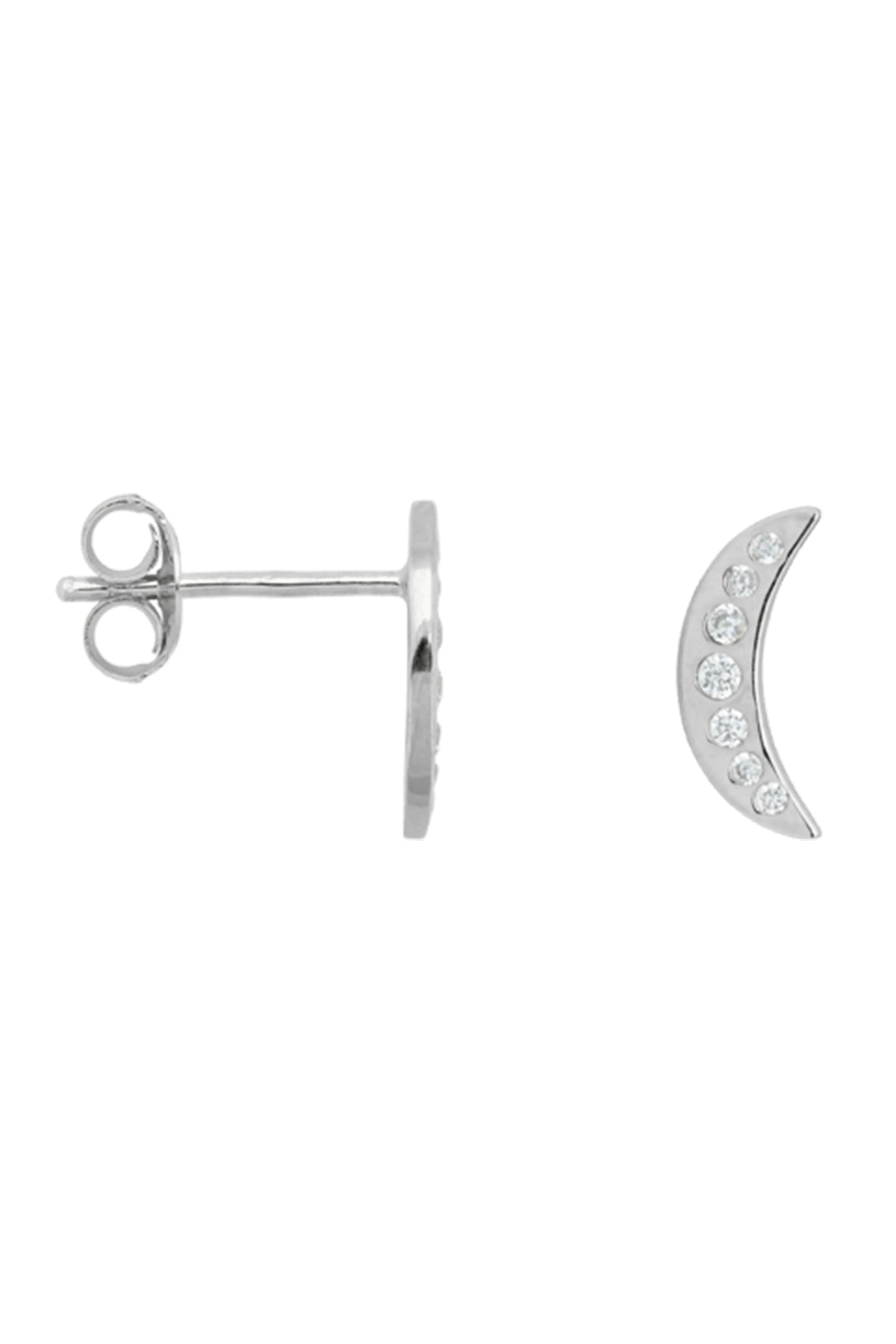Anna   Nina Single Nightfall White Silver Stud