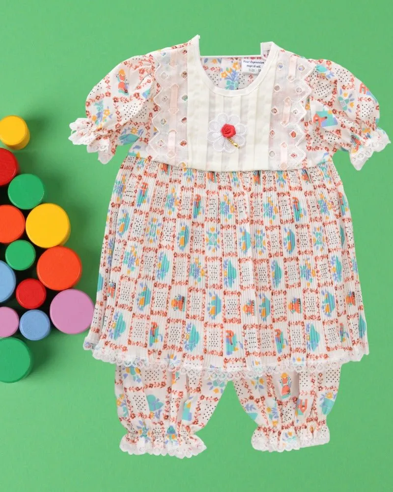 Babies Brown Cream And Blue 2 Piece Set