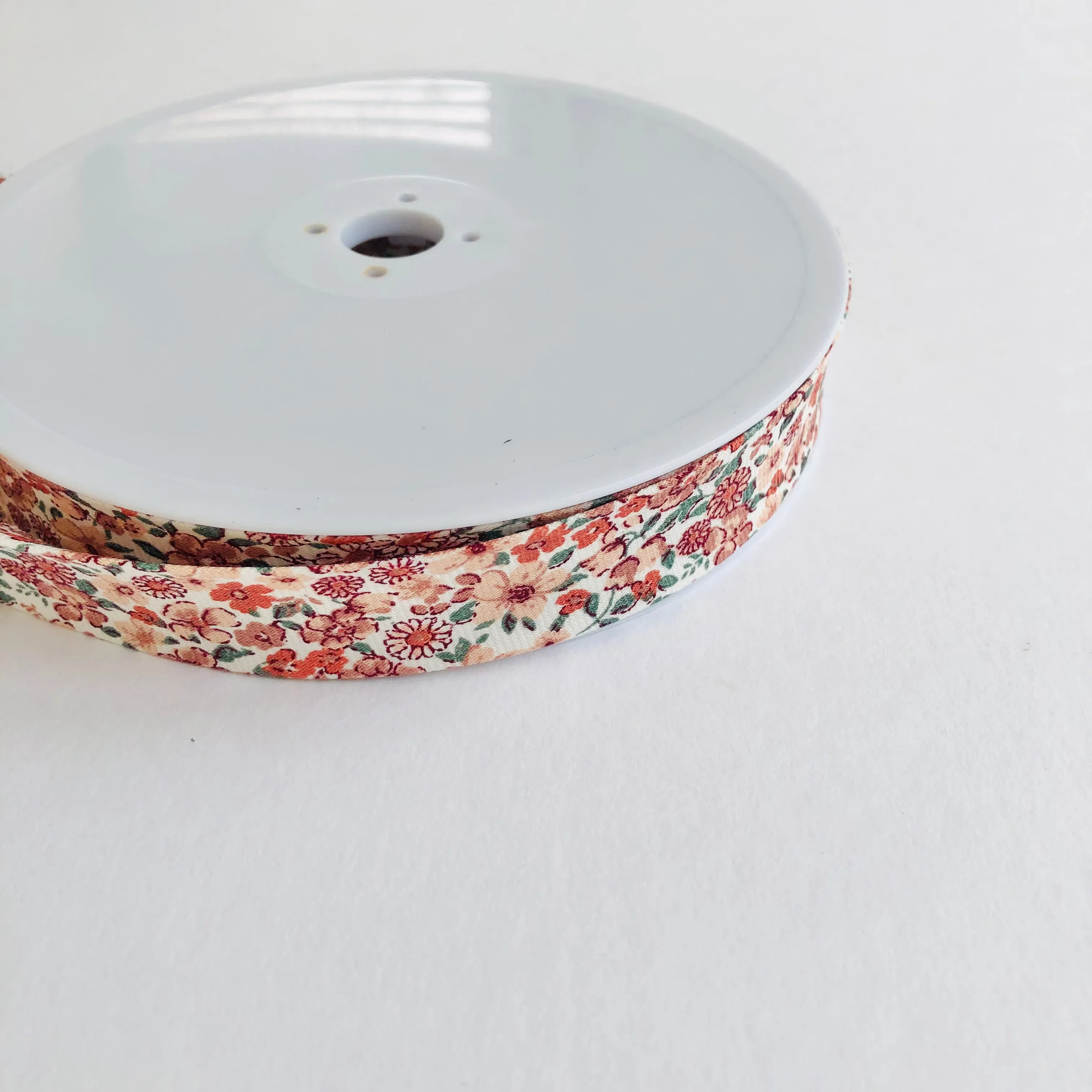 Bias Trim - Floral - Brown - La Stephanoise