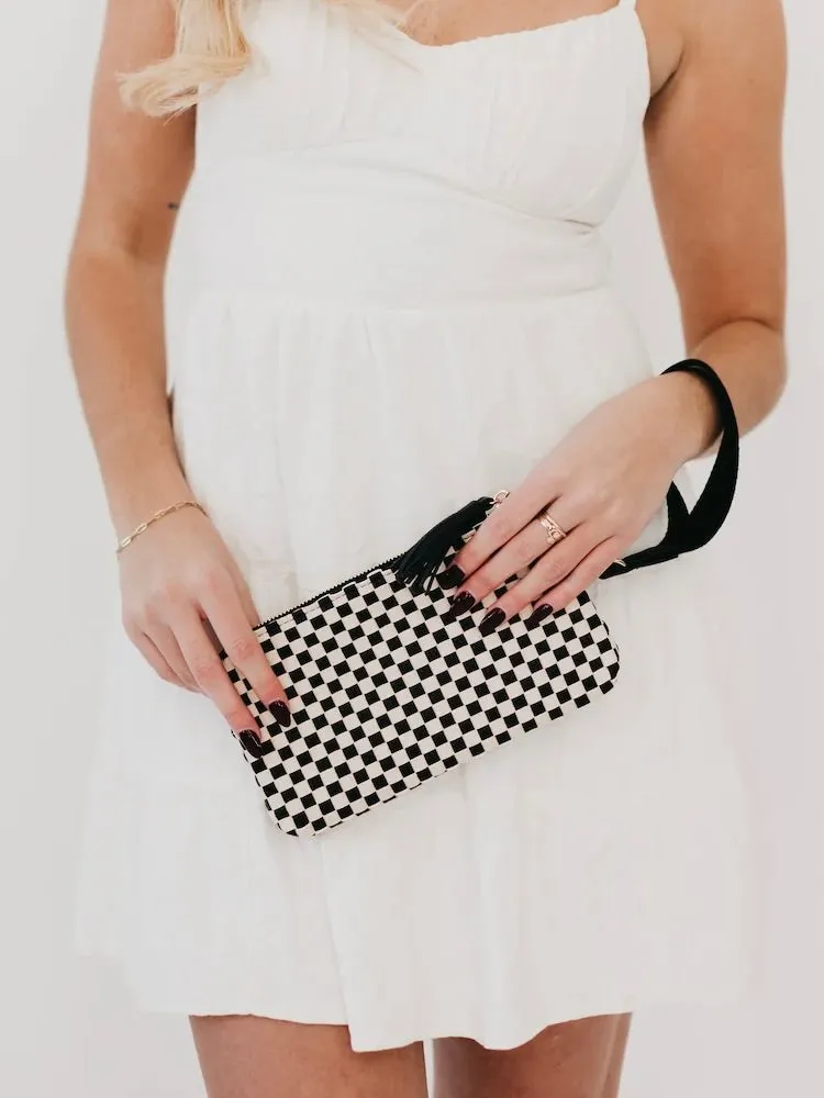 Checkered Emma Clutch