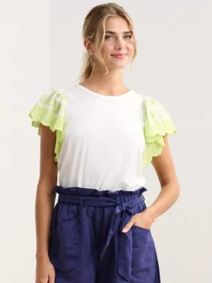 Christa Eyelet Sleeve Tank