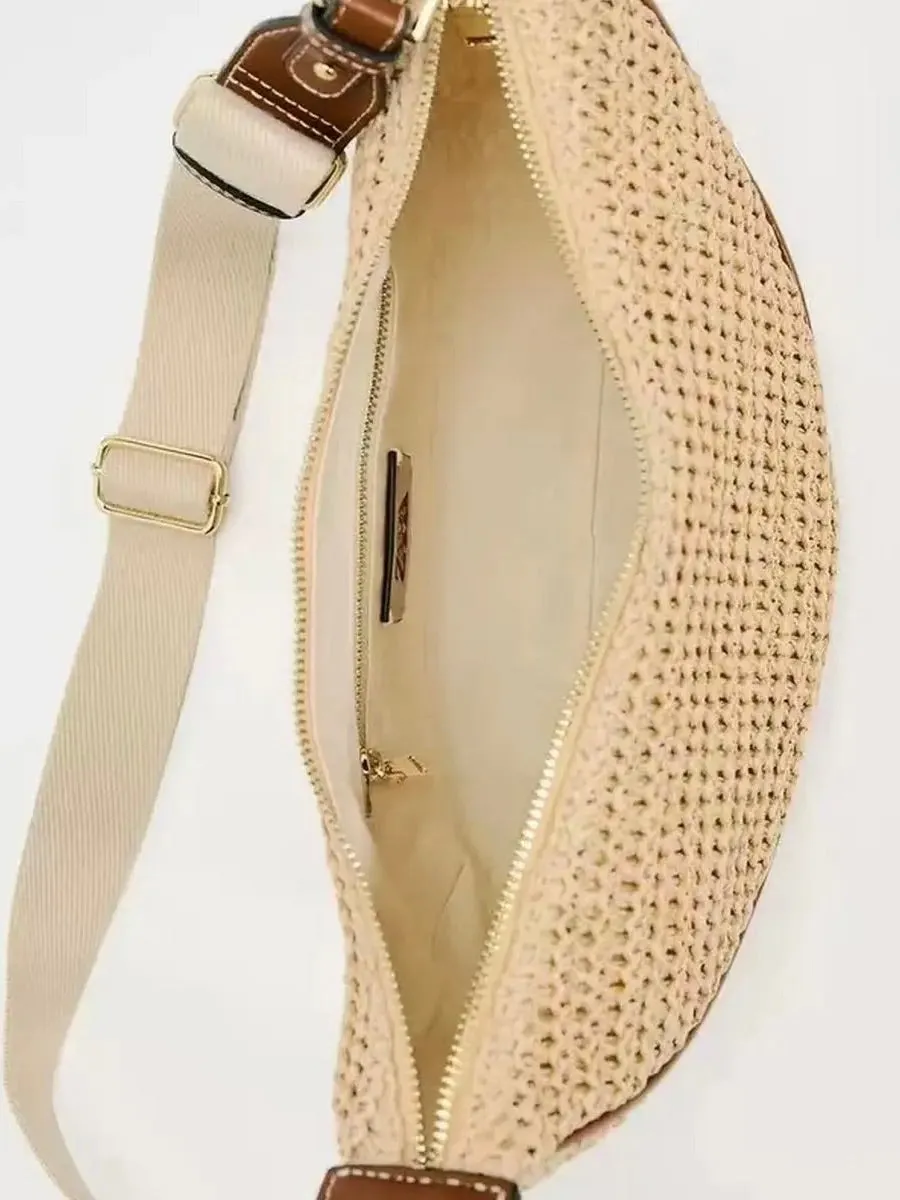 Crescent Straw Bag