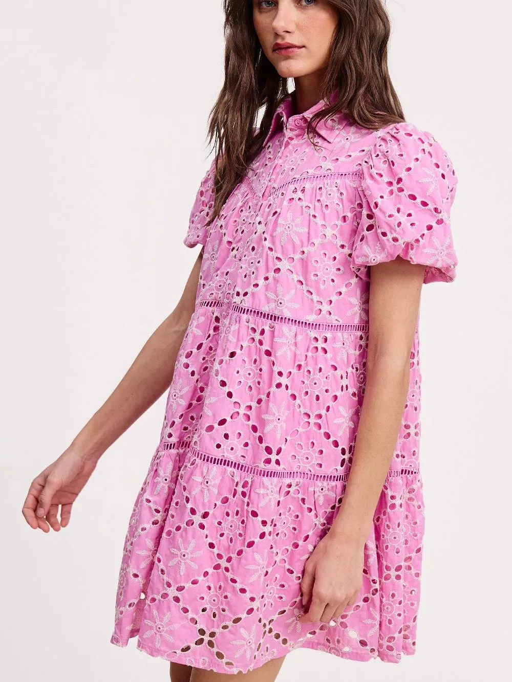 Elloni Eyelet Button Down Dress