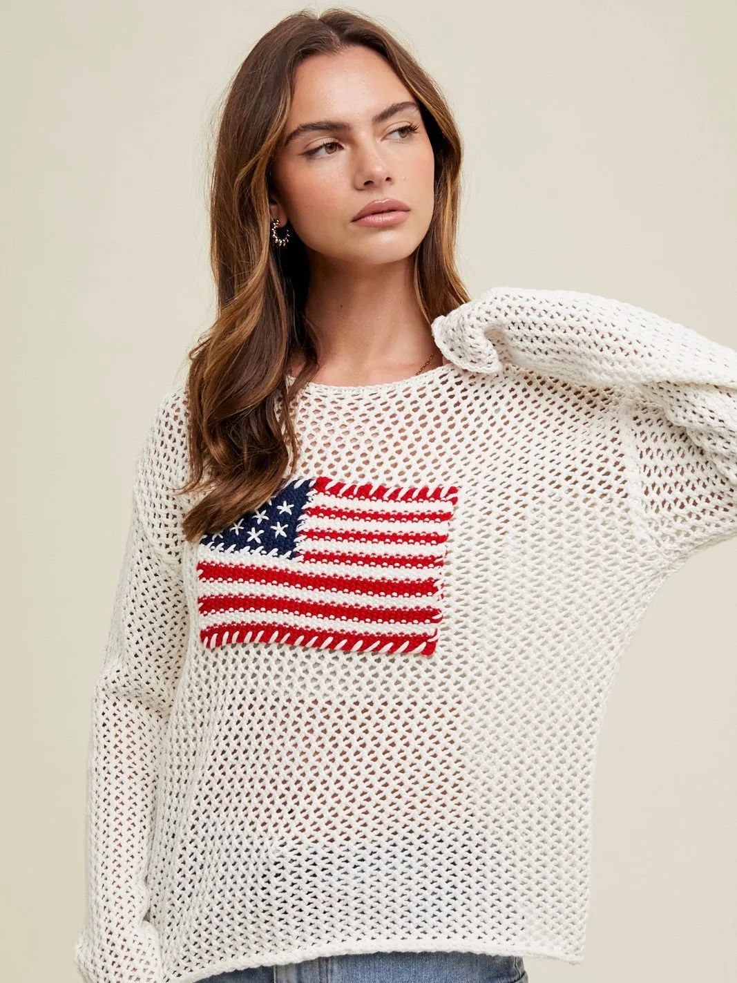 Flag Open Weave Sweater
