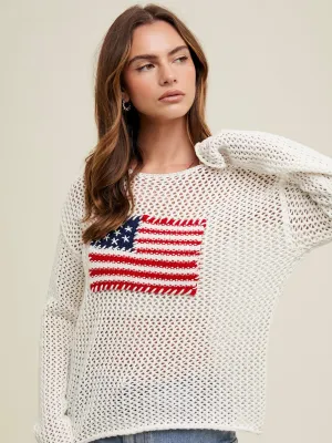 Flag Open Weave Sweater