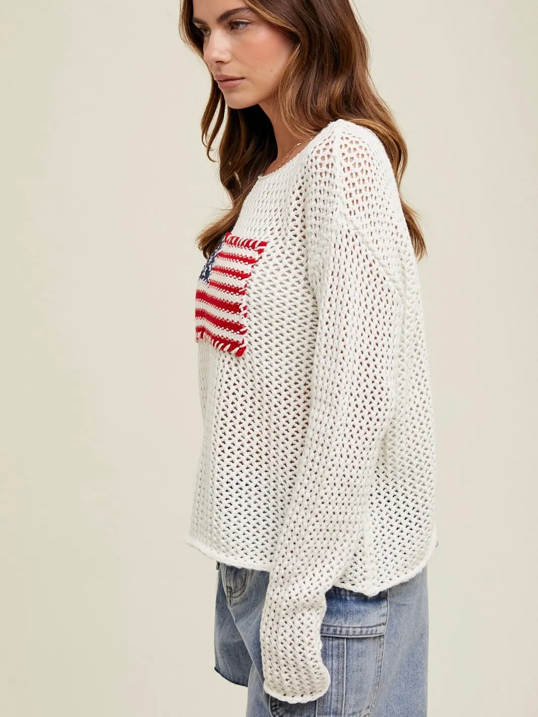 Flag Open Weave Sweater