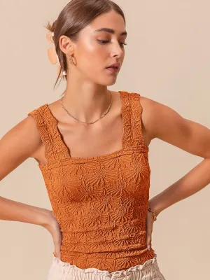 Floral Jacquard Seamless Tank Top