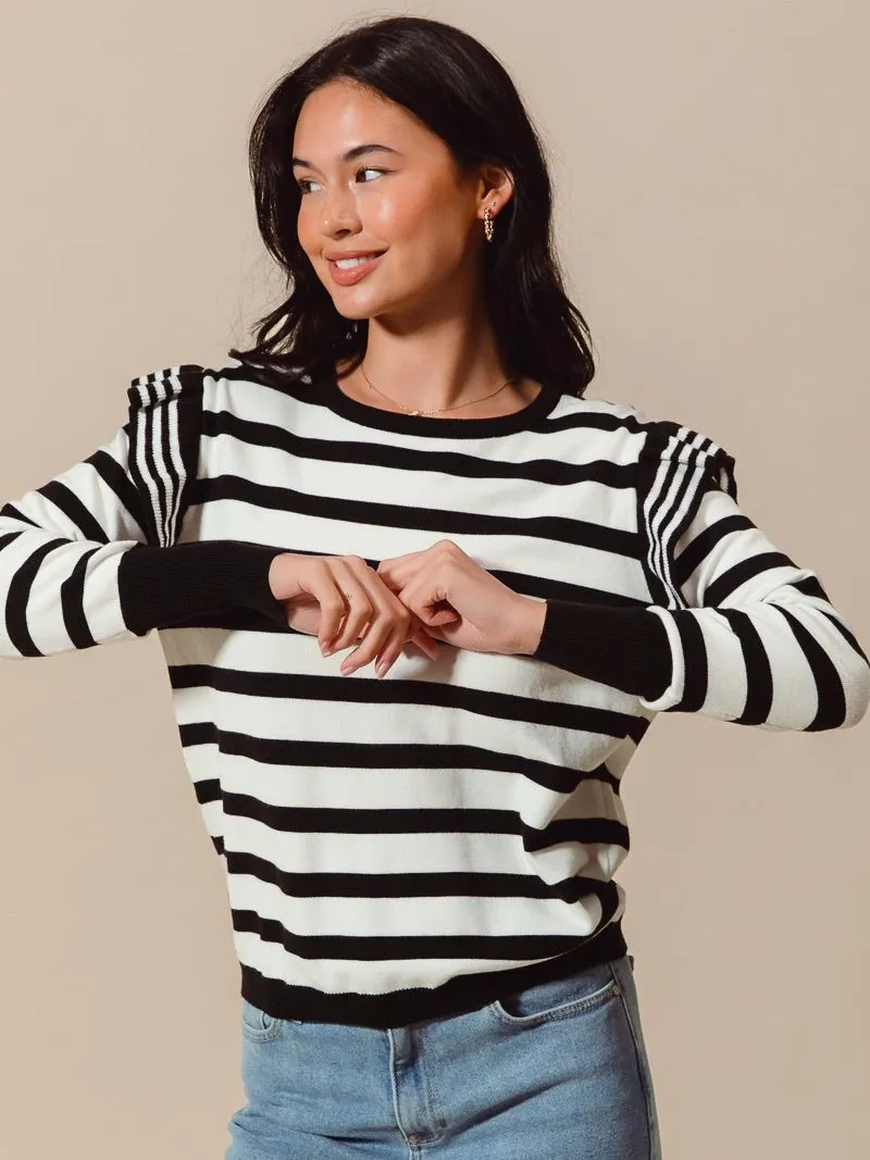 Gracie Ruffle Sleeve Sweater Top