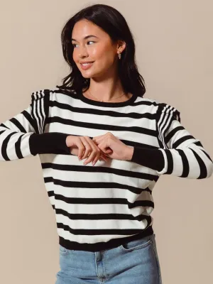 Gracie Ruffle Sleeve Sweater Top
