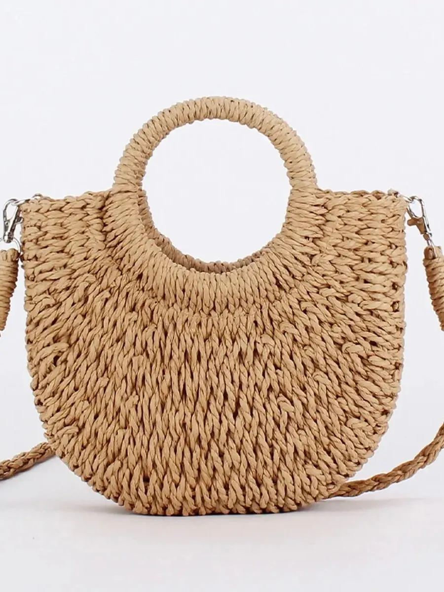 Half Moon Raffia Bag
