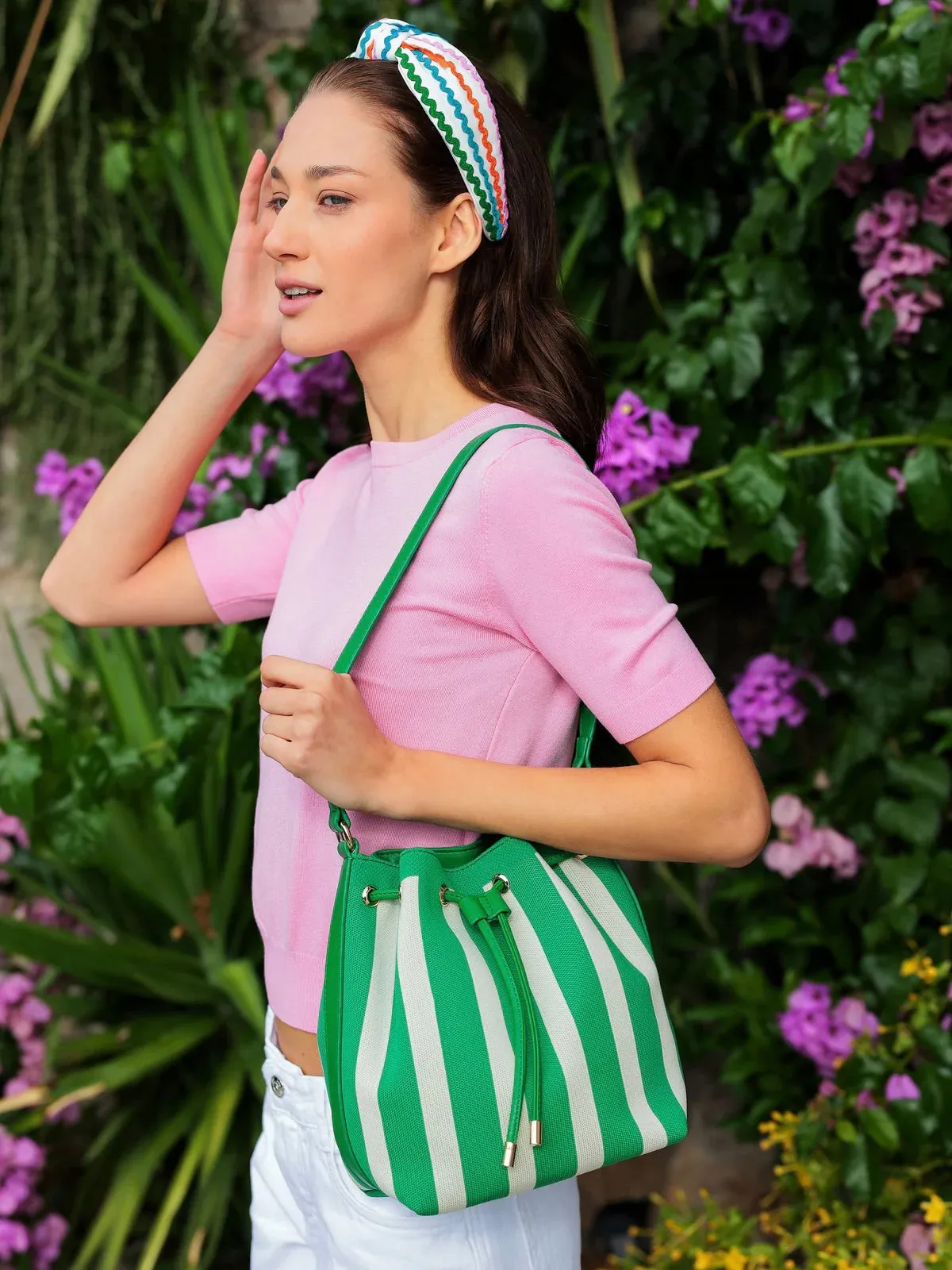Isla Stripe Bucket Bag