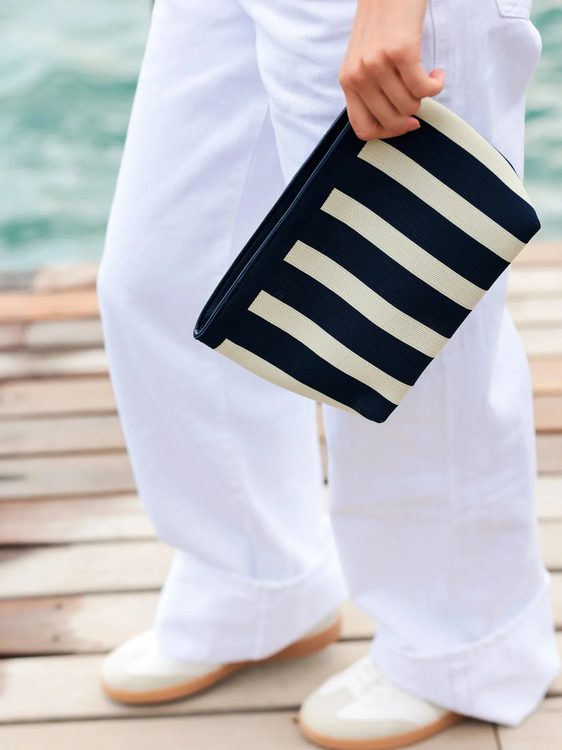 Isla Stripe Zip Pouch