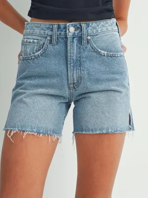 {Just Black Denim} High Rise Side Slit Short