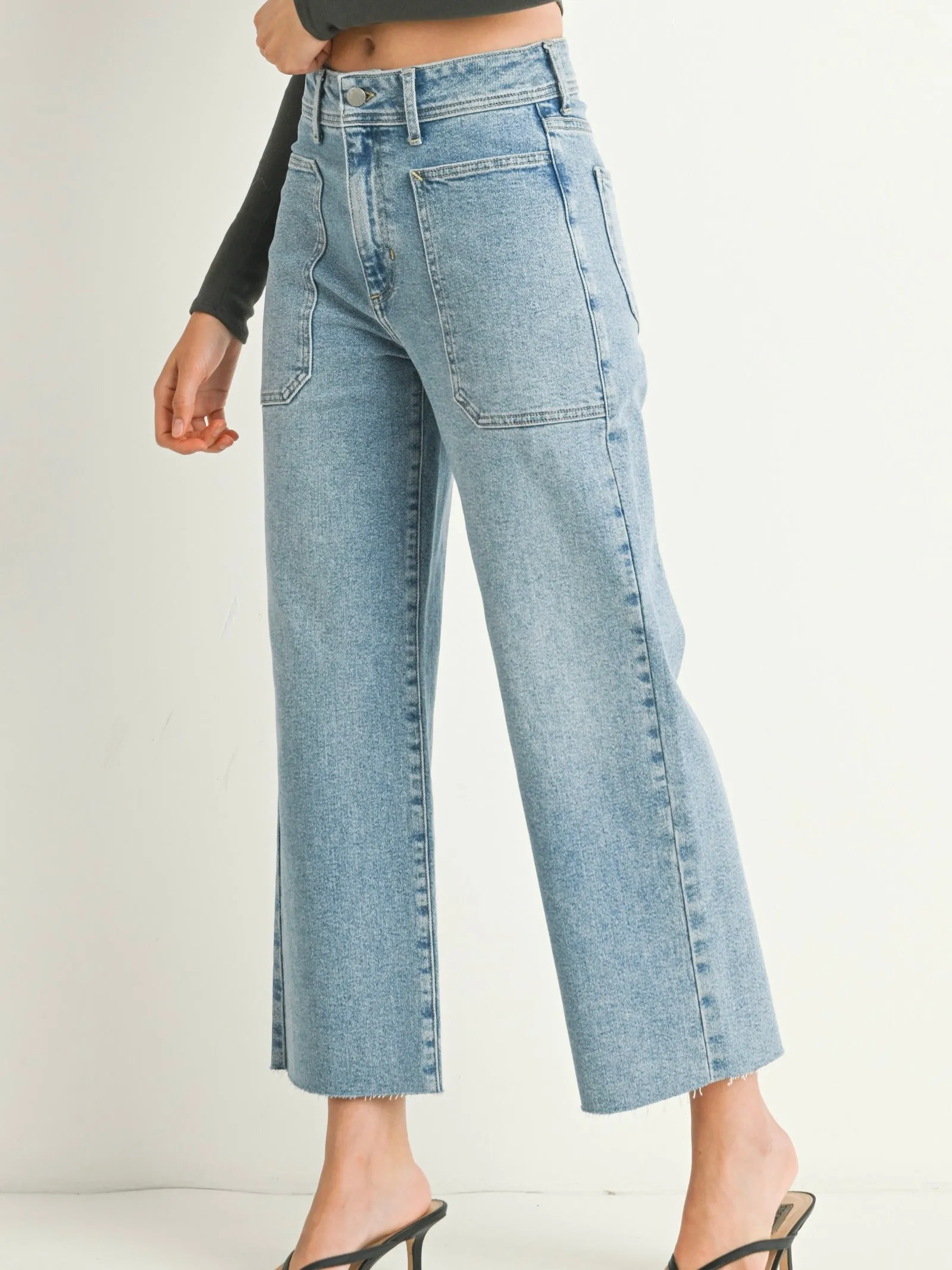 Just Black Denim : High Rise Utility Wide Leg