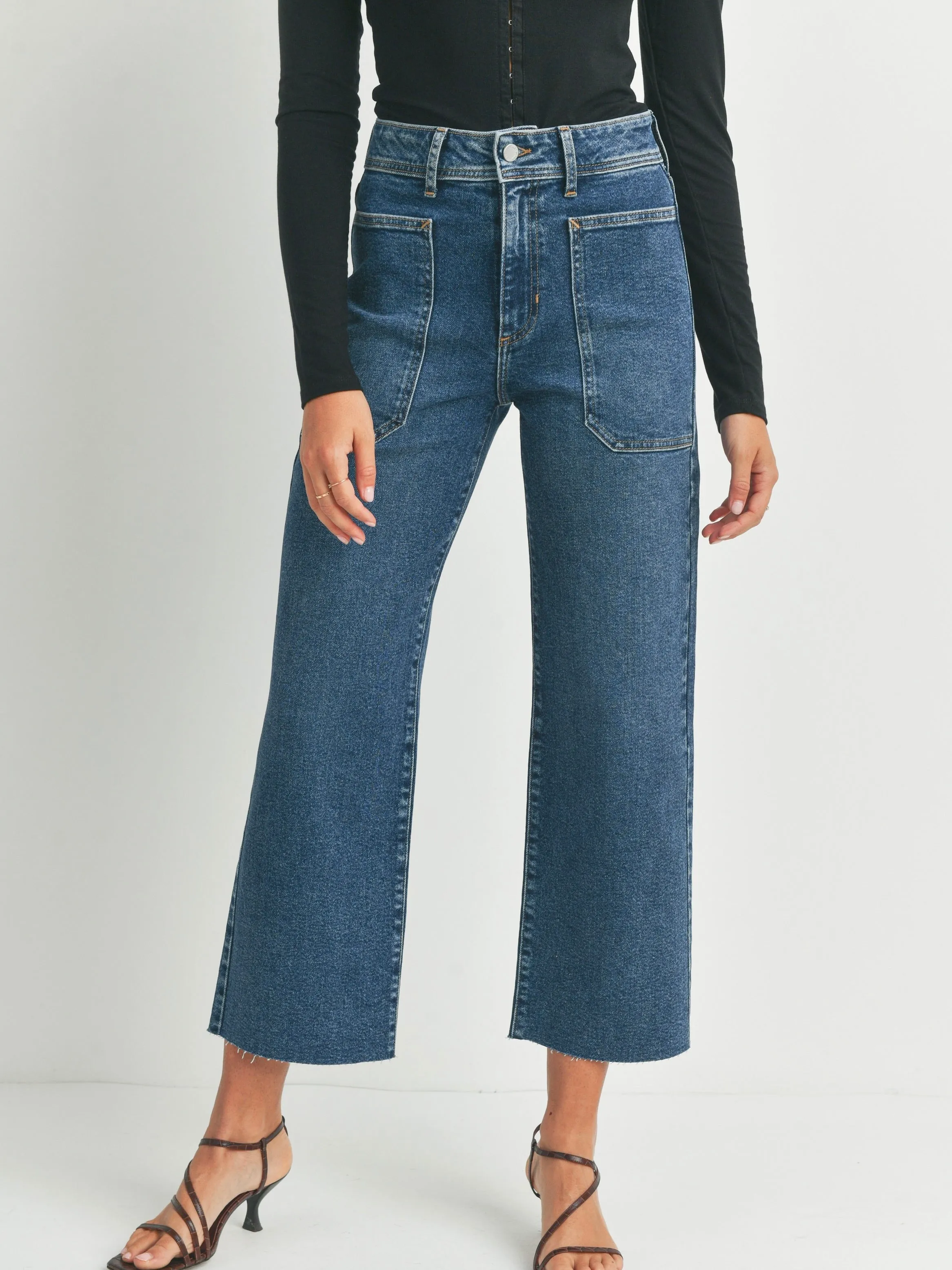 Just Black Denim : Maisy Utility Wide Leg Jean
