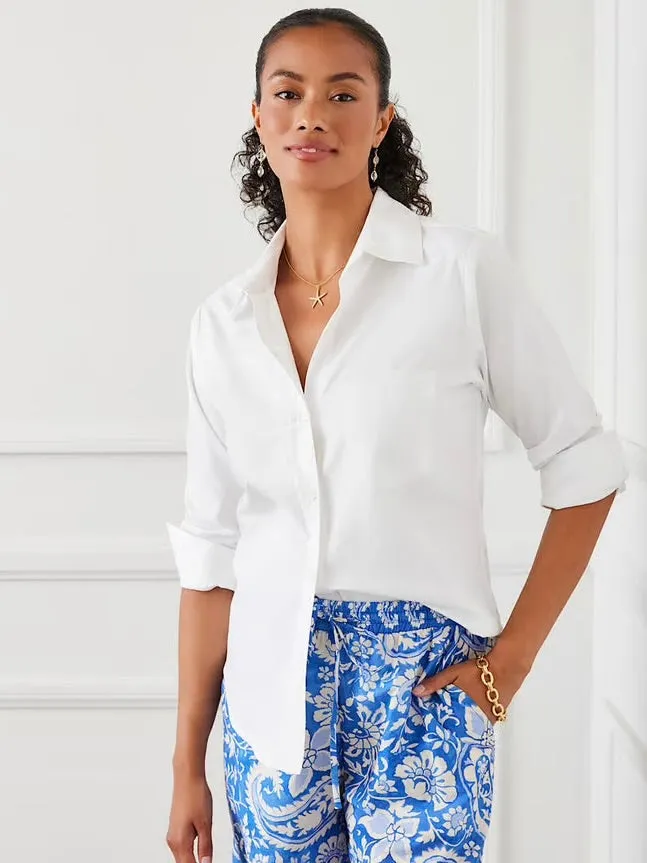 {Karen Kane} Ruched Sleeve Shirt