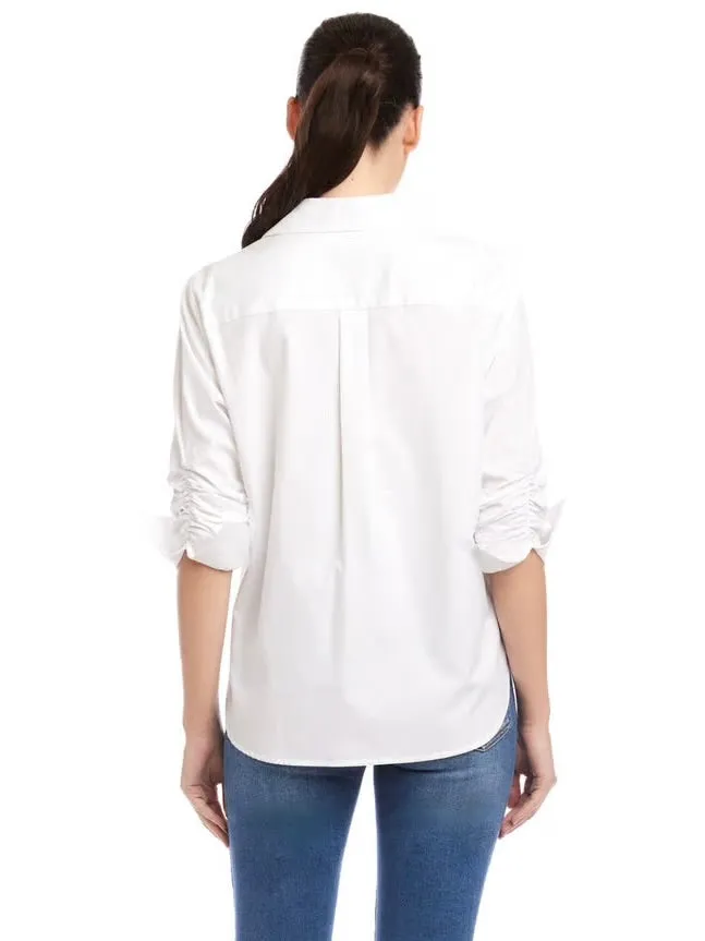 {Karen Kane} Ruched Sleeve Shirt