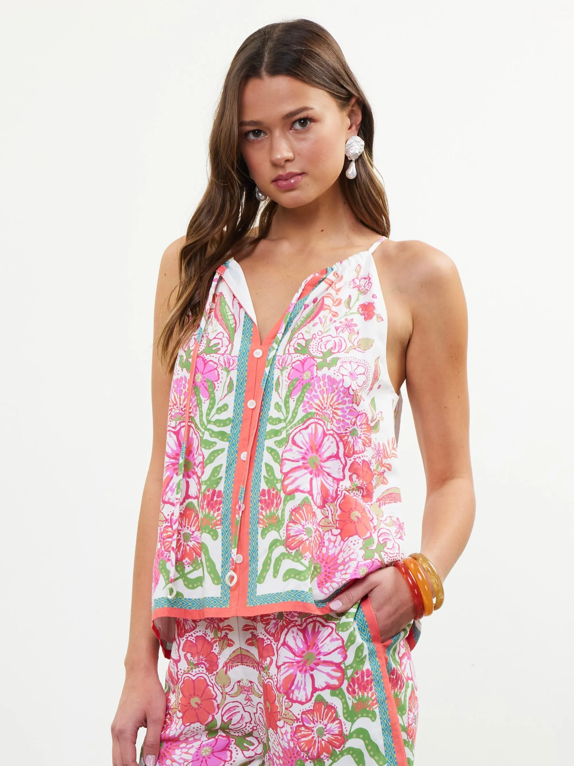 Kelly Border Print Top