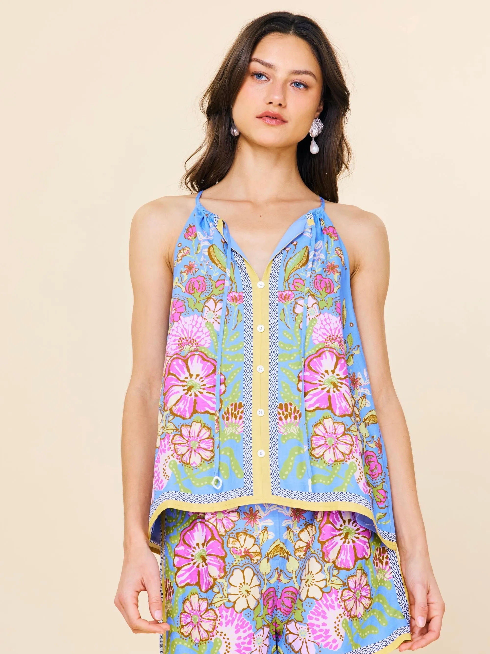 Kelly Border Print Top