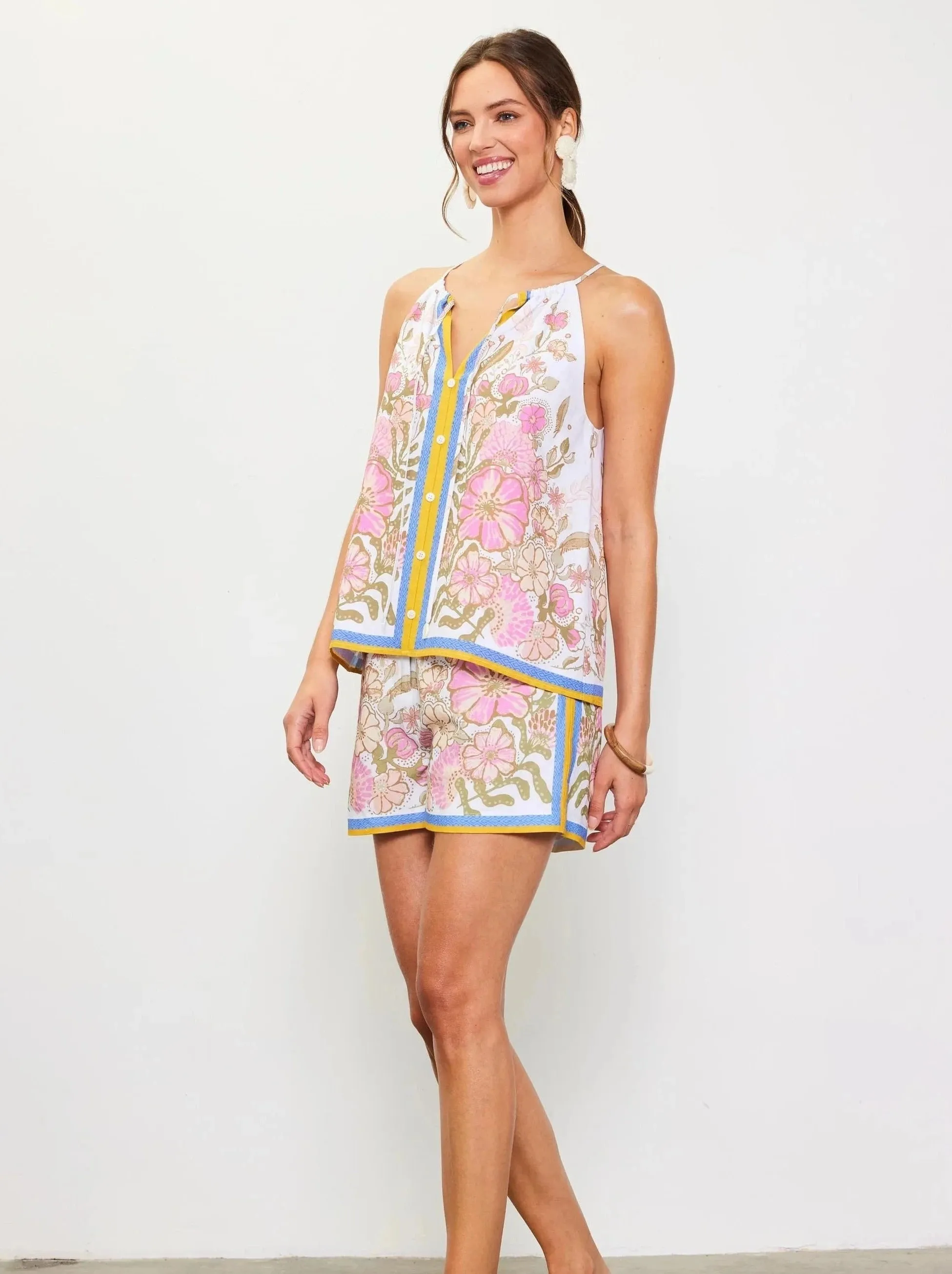 Kelly Border Print Top