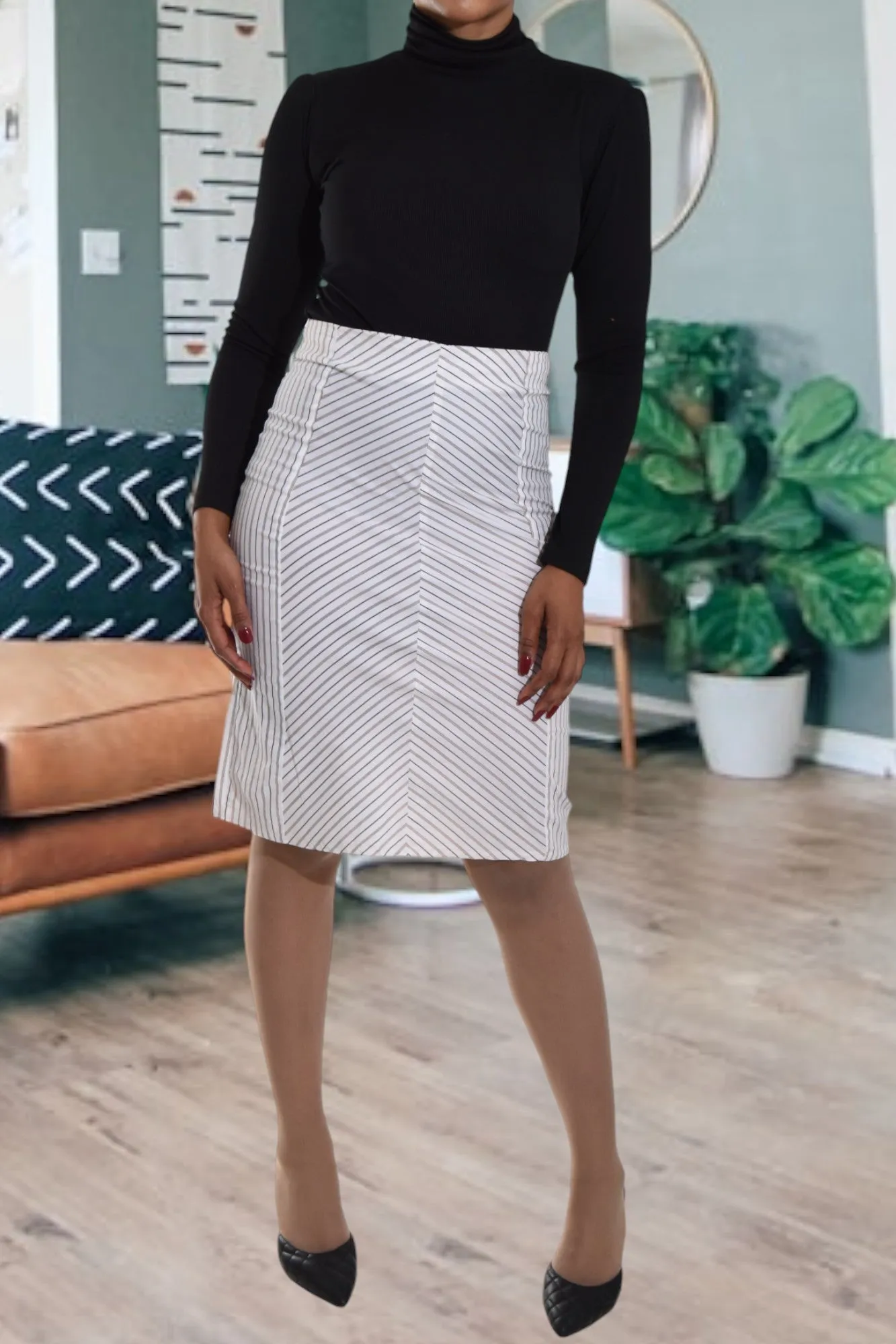 Ladies White Embroidered Skirt