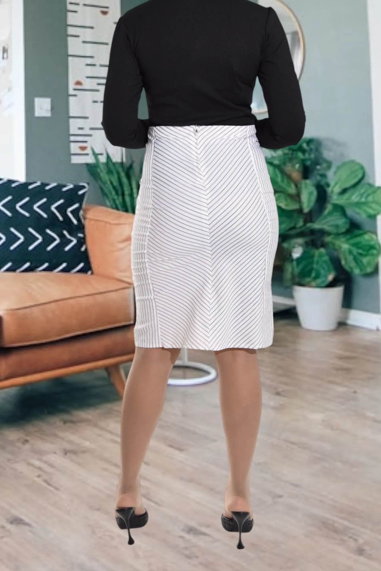 Ladies White Embroidered Skirt