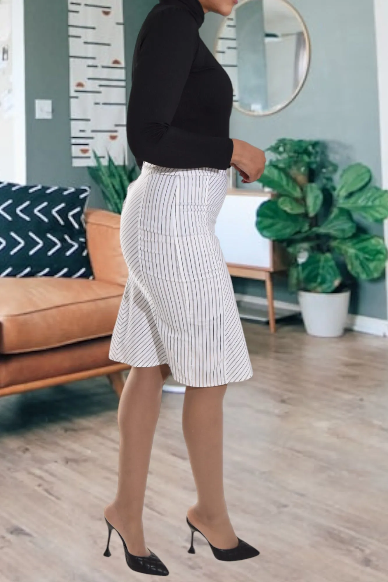 Ladies White Embroidered Skirt