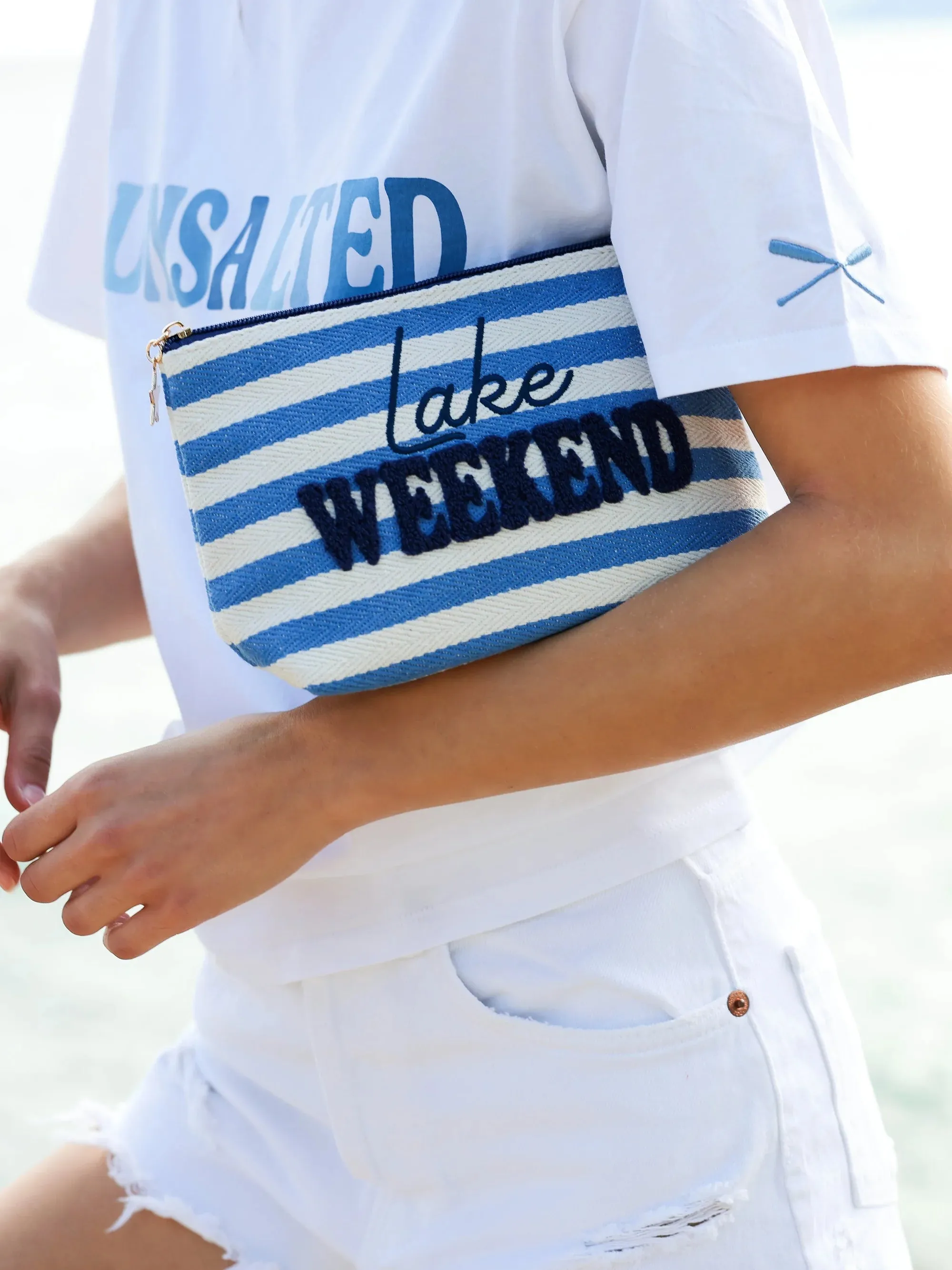 Lake Weekend Stripe Pouch