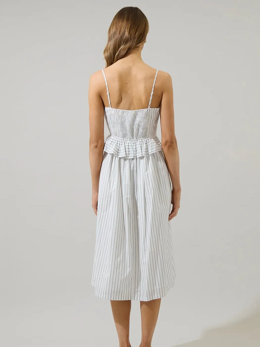 Lanah Striped Kohler Midi Dress