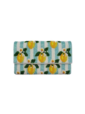 Lemon Stripe Bead Bag