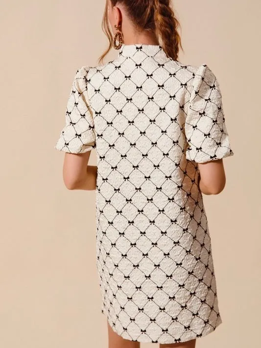 Lisa Jacquard Bow Dress