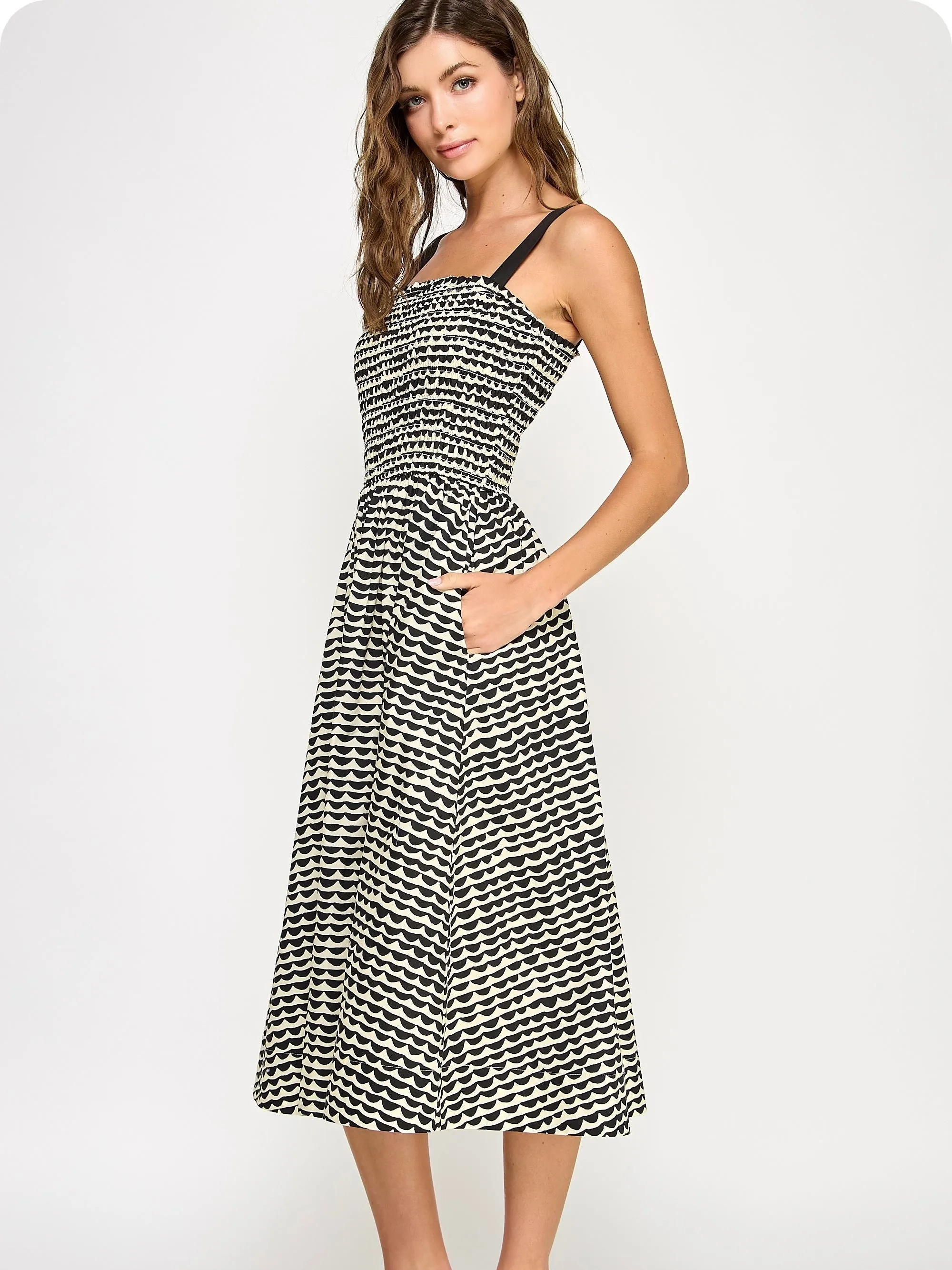 Lisa Smocked Midi Dress