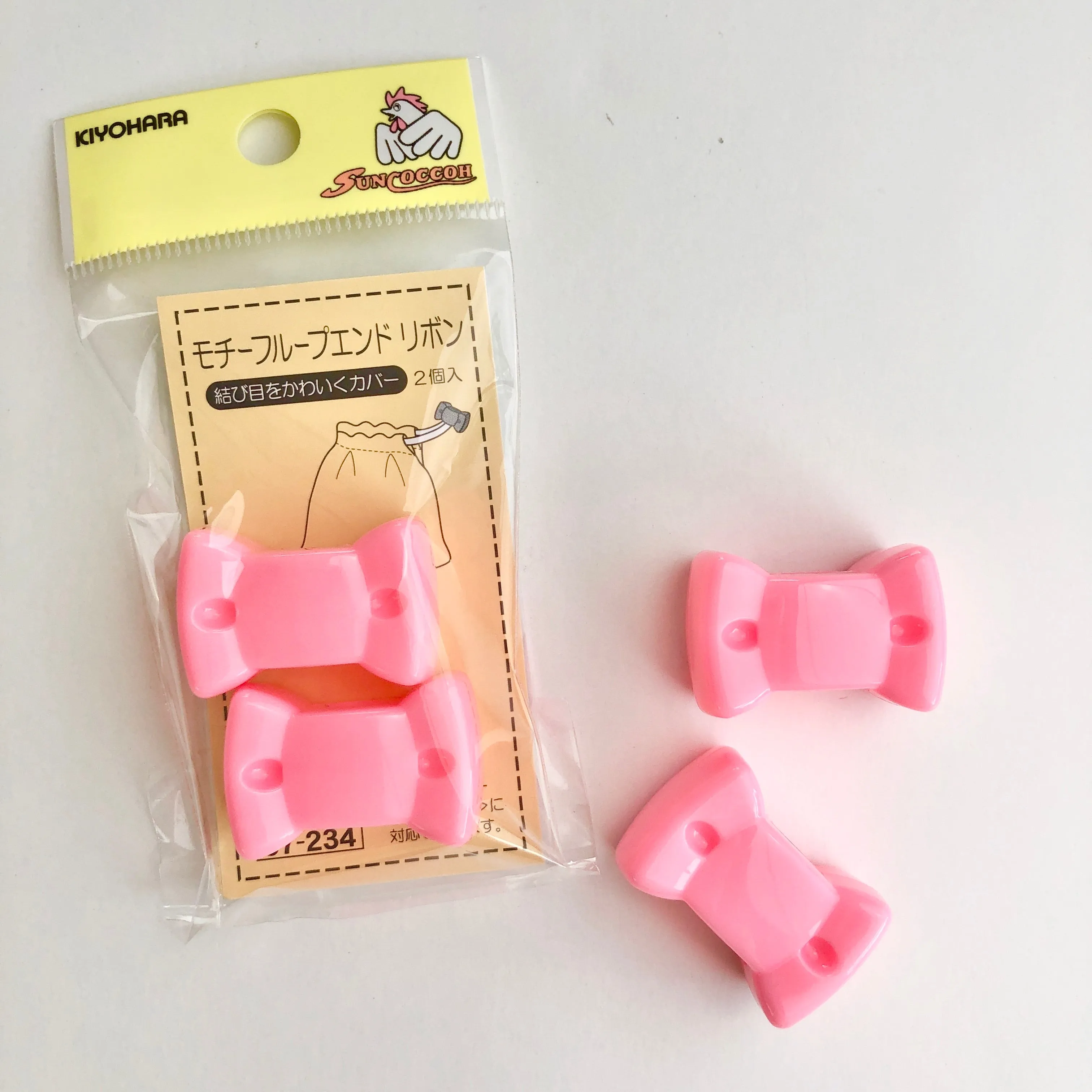 Loop Ends - Bow - Pink - Kiyohara