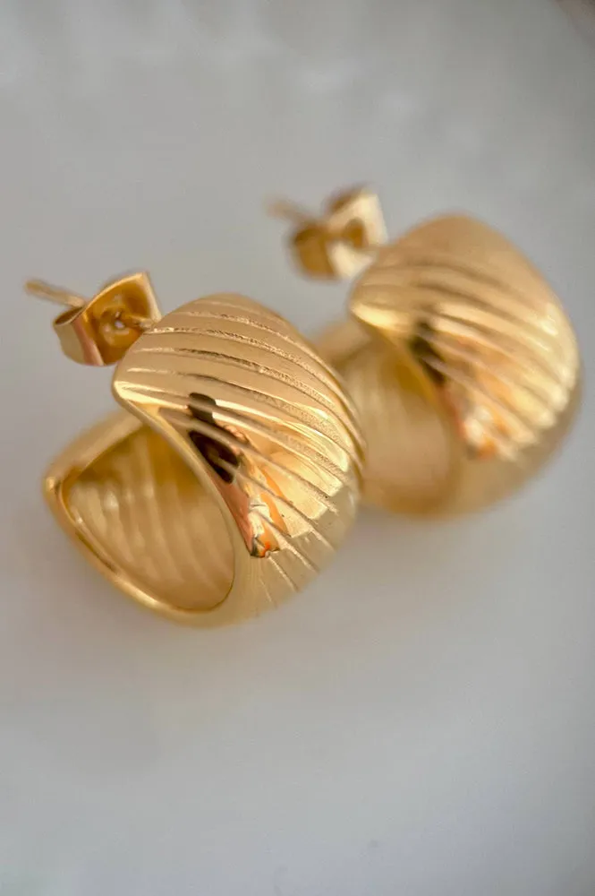 Lunar Textured Chunky Hoops