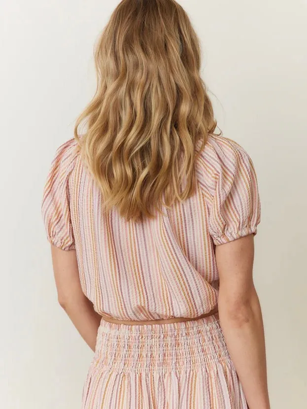 {Marine Layer} Marella Seersucker Crop Blouse