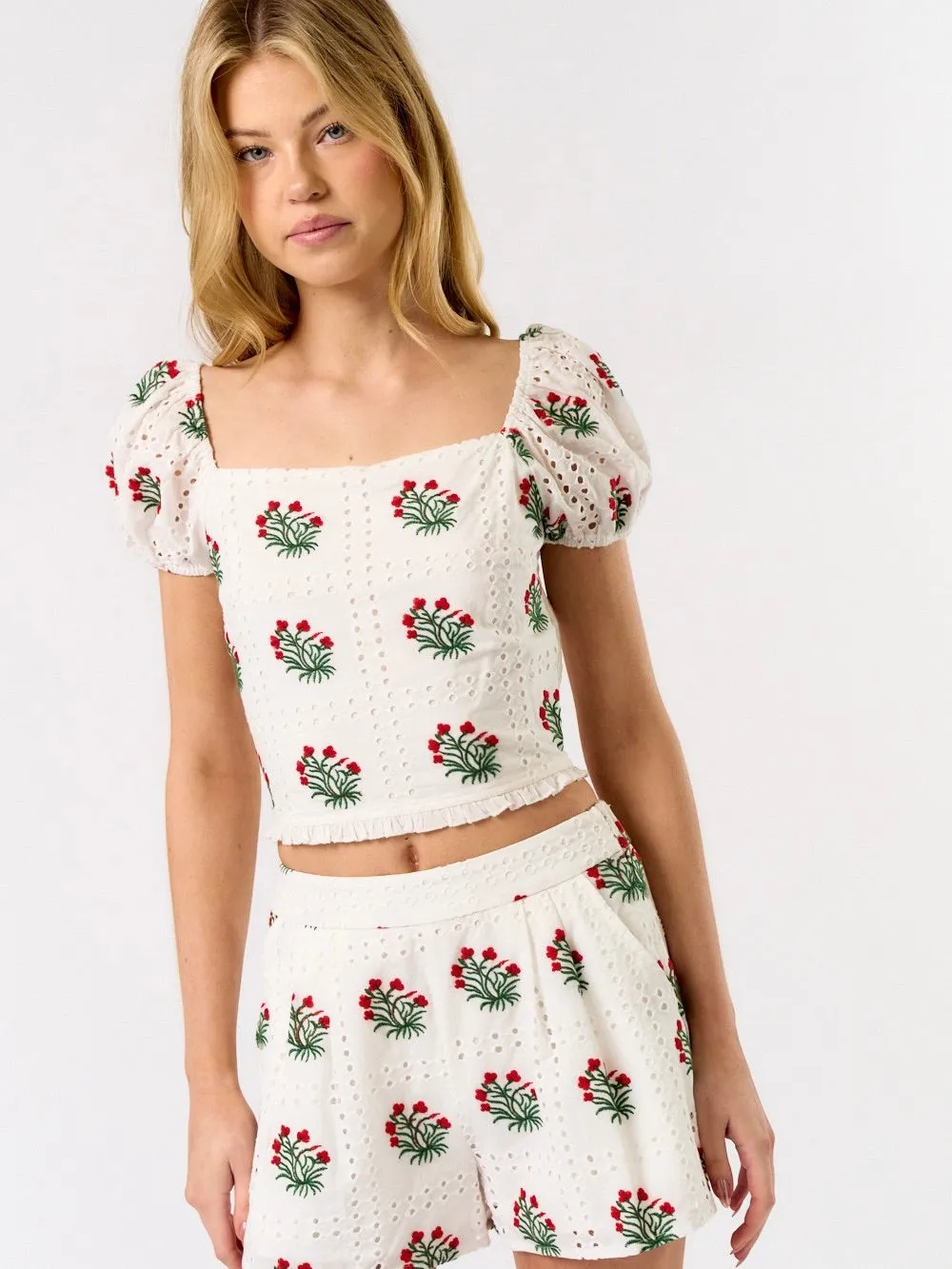 Mary Ellen Embroidered Shorts