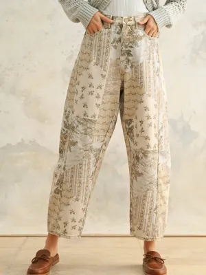 Multi Printed Barrel Pants
