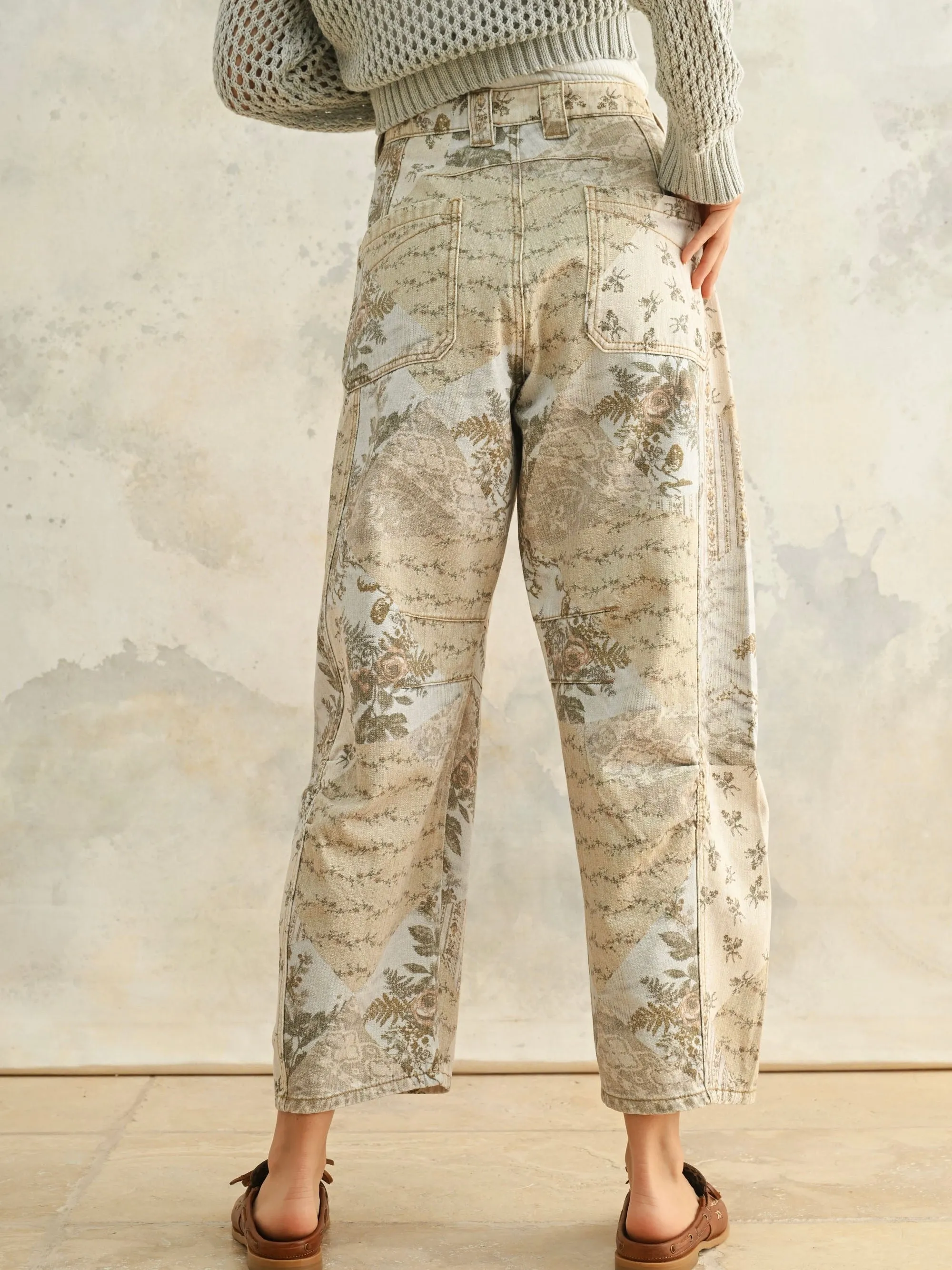 Multi Printed Barrel Pants