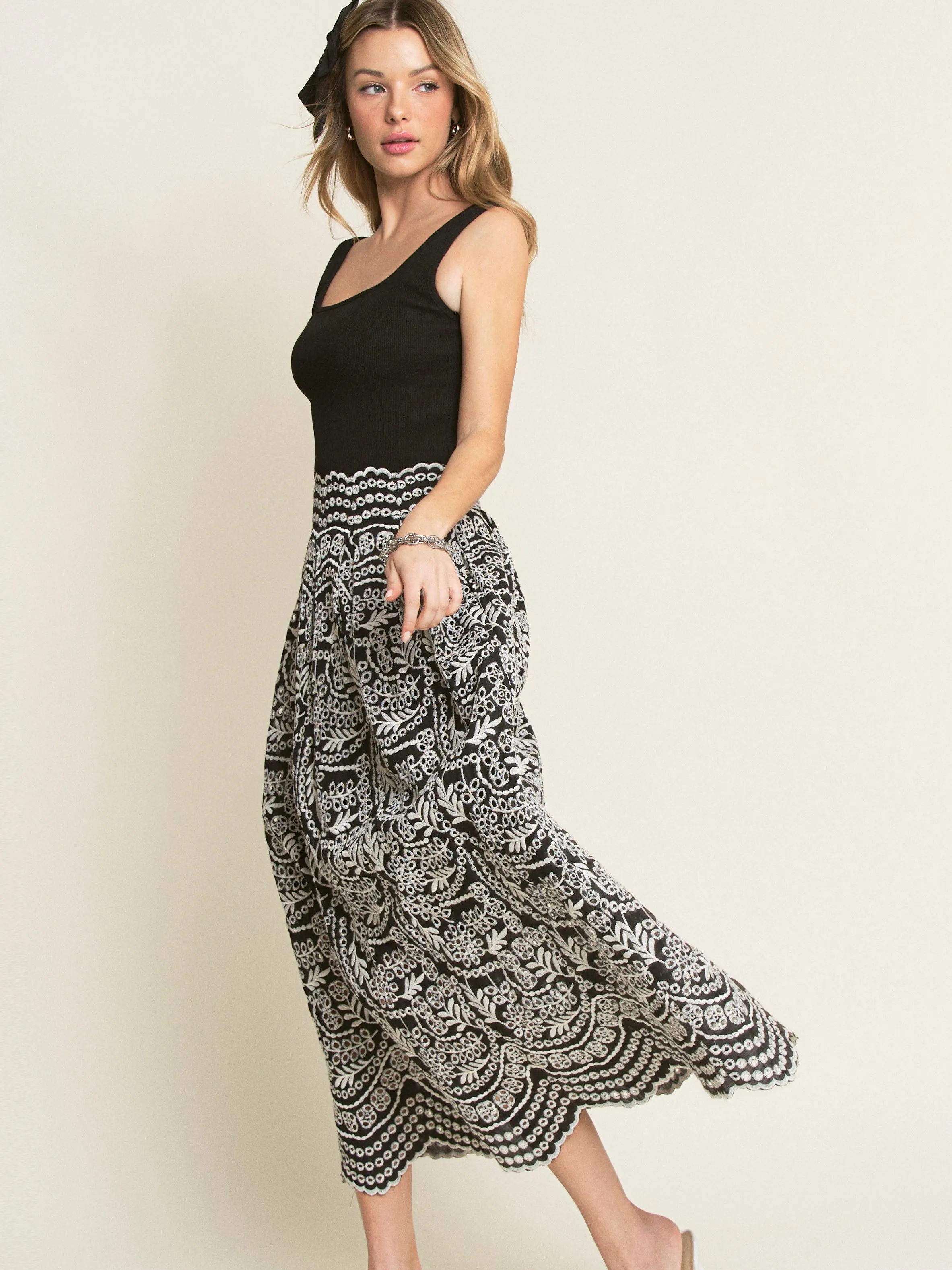Nichole Eyelet Maxi Dress