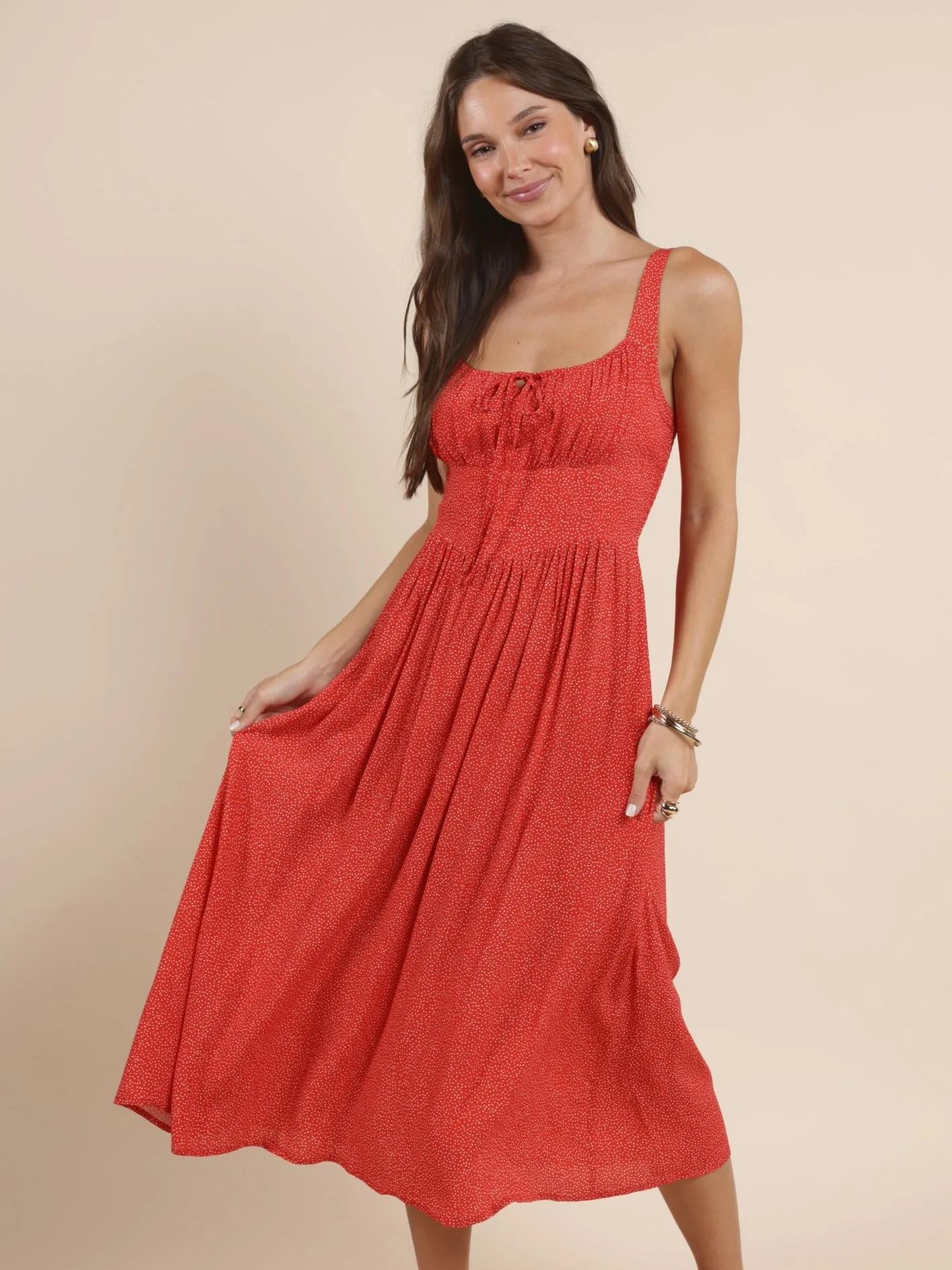 Nina Milkmaid Midi Dress