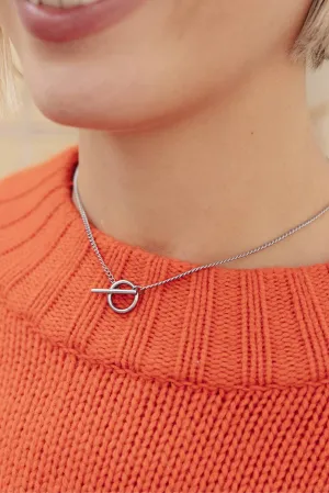 Nordic Muse Herringbone Toggle Silver Necklace