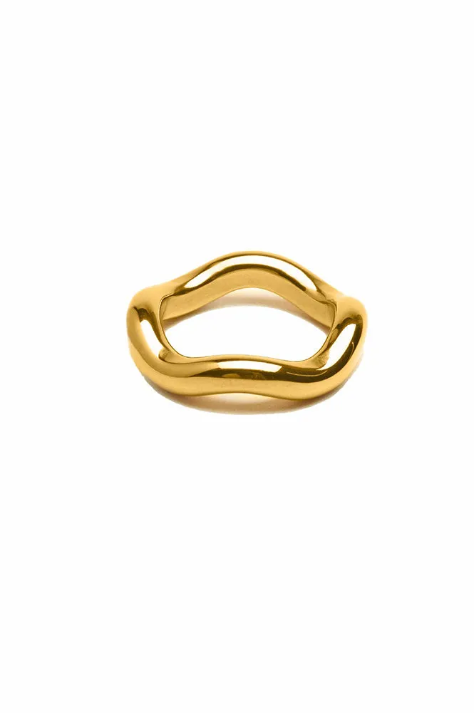 Nordic Muse Irregular Gold Band Ring