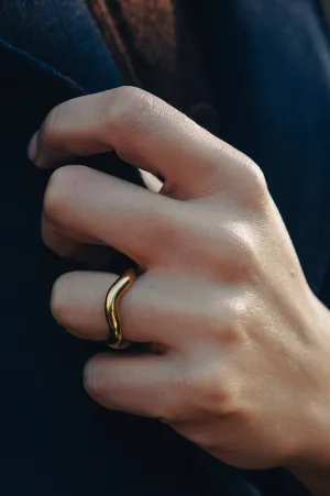 Nordic Muse Irregular Gold Band Ring