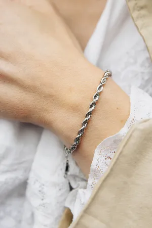 Nordic Muse Rope Twist Silver Bracelet