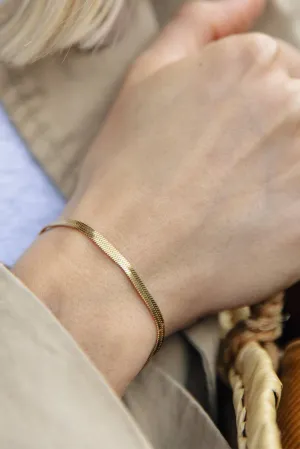 Nordic Muse Snake Chain Gold Bracelet