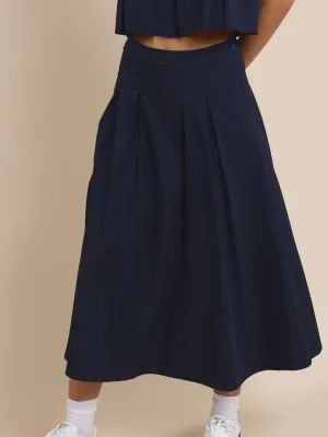 Ocean Calls Pleats Midi Skirt