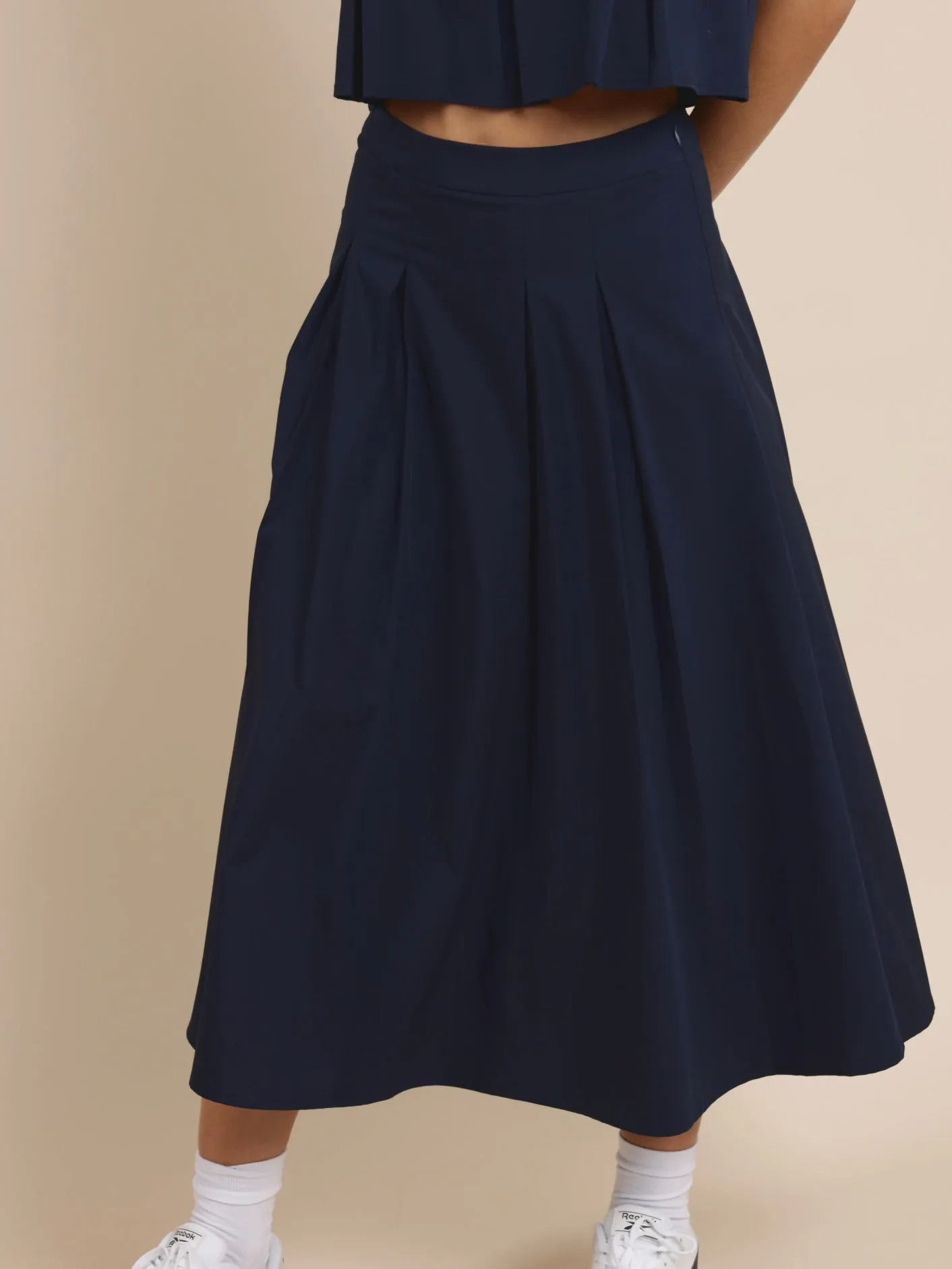 Ocean Calls Pleats Midi Skirt